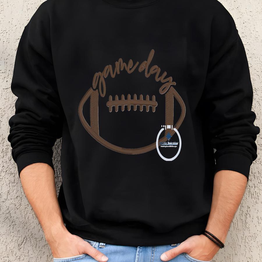 Game Day Football Y Machine Design Five Sizes 3, 3.5, 4, 4.5, And 5 Inches Sweatshirt