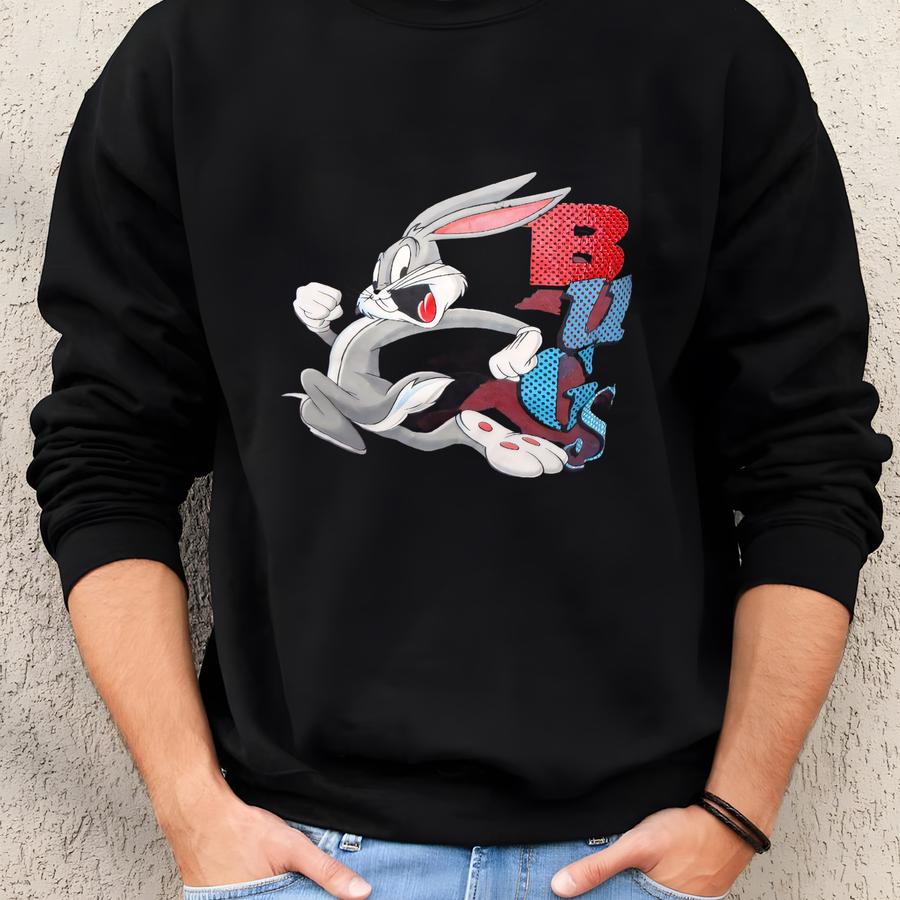 Vintage 80's Velva Sheen Looney Tunes Bugs Bunny Las Vegas T-shirt Fits Adult M Sweatshirt