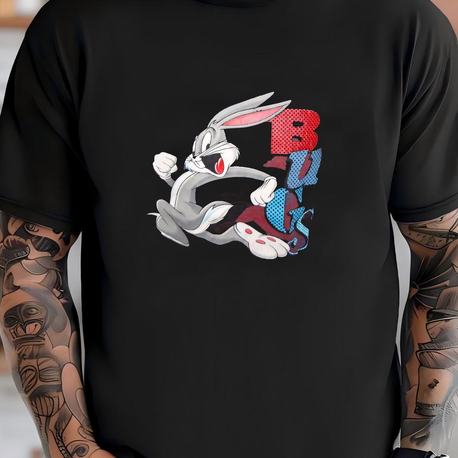 Vintage 80's Velva Sheen Looney Tunes Bugs Bunny Las Vegas Hoodie Fits Adult M T-shirt