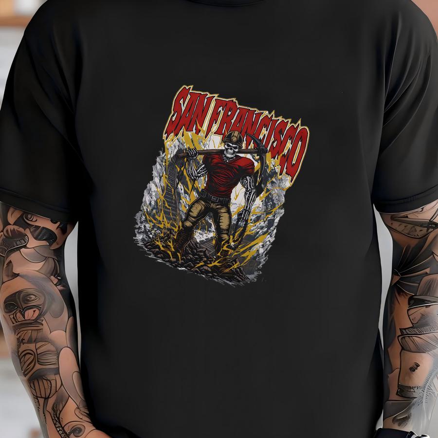 San Francisco Football Shirt - Graphic Tees - Skeleton Shirt - Merch Tee - Gift Shirt - Bootleg Shirt - Vintage - Skeleton Shirt T-shirt