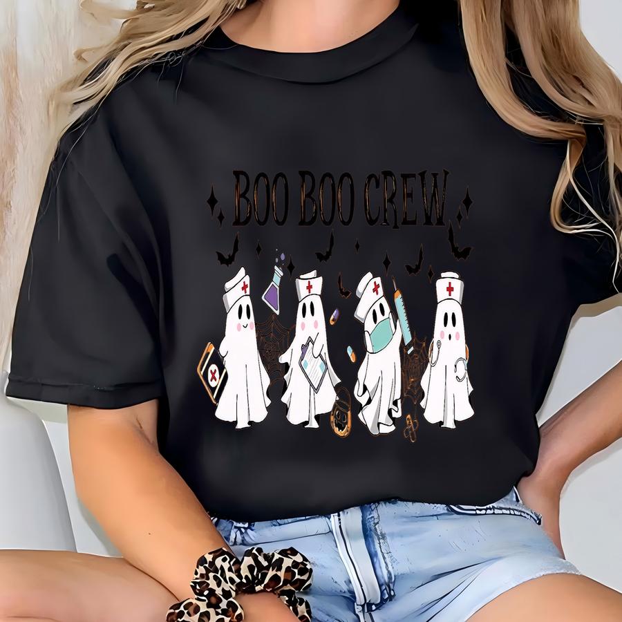 Cute Halloween Boo Boo Crew Shirt, Halloween Nurse Hoodie, Boo Boo Ghost Nurse Tee, Cute Nurse Halloween Tee, Gift Nurse Fall Shirt T-shirt