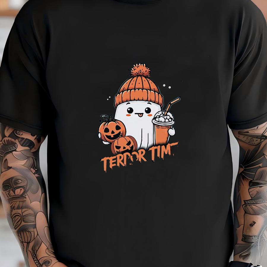 Terror Time Ghost Shirt, Cute Scary Ghost, Funny Fall Shirt, Horror Ghost Tshirt, Scary Pumpkin Shirt, Womens Halloween Tee T-shirt