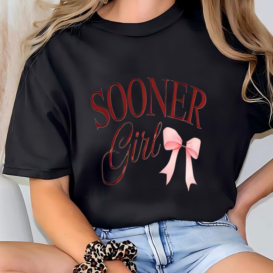 Youth Sooner Girl Short Sve Hoodie T-shirt