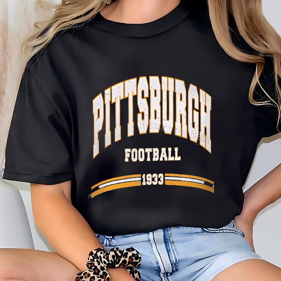 Vintage Pittsburgh Football Shirt, Long Sve, Distressed Pittsburgh Tshirt, ®, Steelers Shirt, Pittsburgh Gift, Women Men T-shirt