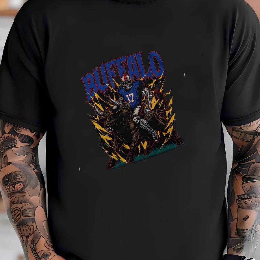 Buffalo Football Shirt - Graphic Tees - Skeleton Shirt - Merch Tee - Gift Shirt - Bootleg Shirt - Vintage - Skeleton Football Shirt T-shirt