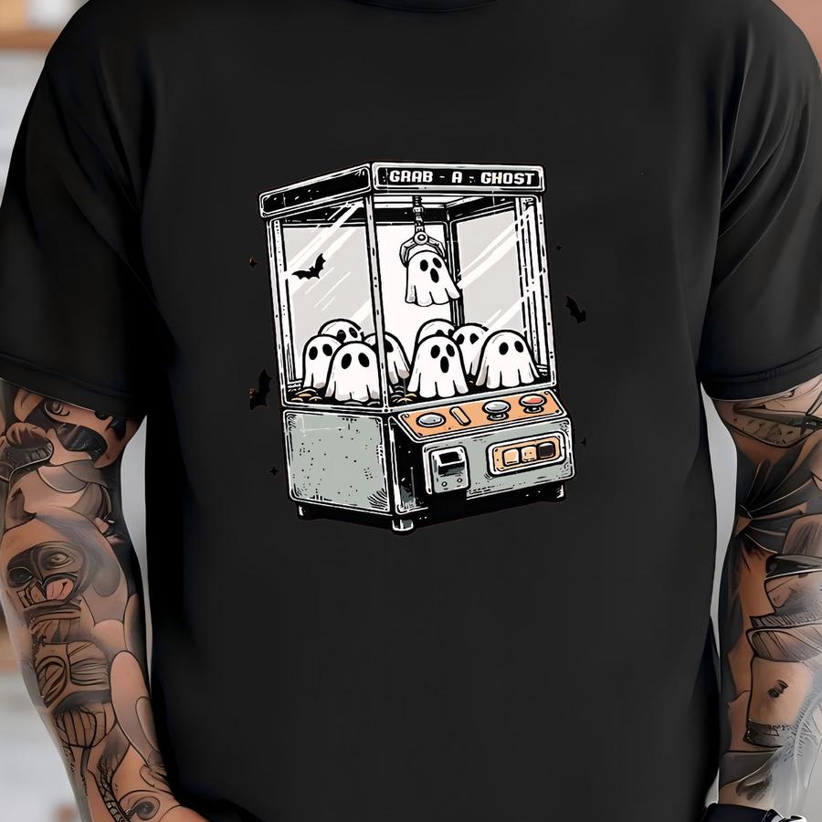 Grab-a-ghost Claw Machine Shirt, Vintage Halloween Arcade Shirt, Cute Ghosts Shirt, Bats Shirt, Spooky Halloween Shirt, Spooky Season Shirt T-shirt