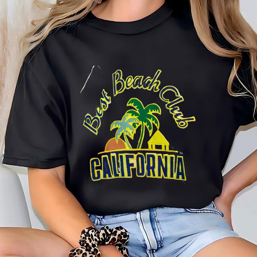 Vintage California Beach Club Sweatshirt California Pullover Sweater California Crewneck Jumper California Beach Club Graphic White Large T-shirt