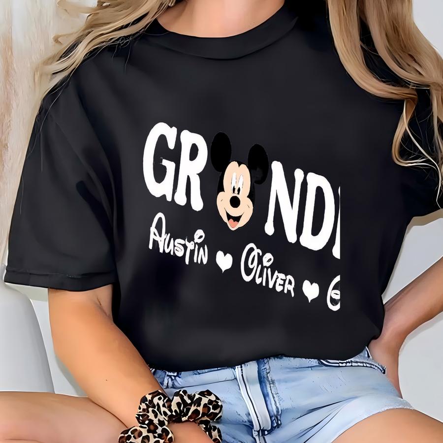 Custom Grandma Kids Name Shirts, Custom Name Family Matching Trip Hoodie, Grandpa Uncle Auntie Nana Papa Grammy Tee T-shirt