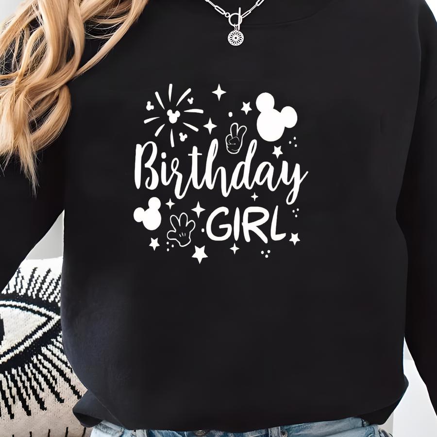 Birthday Girl Shirt,  Birthday Girl, Birthday Shirt, Mouse Birthday Outfit, Ears Sweatshirt