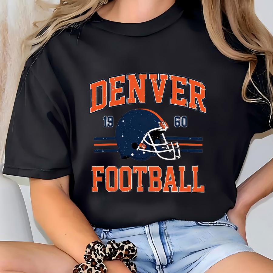Denver Football Hoodie, Denver Shirt, Sunday Football Shirt, Vintage Denver Tee, Denver Football Fan Gift, Broncos Football T-shirt