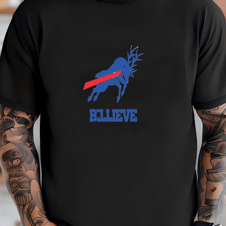 Buffalo Football Reindeer Billieve Long Sve Shirt, Believe, Hometown Sports, Game Day, Fan Gift Idea, 716, Christmas,  T-shirt