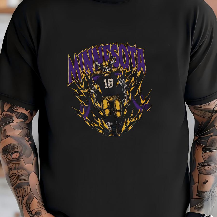 Minnesota Football Sweatshirt - Graphic Crewnecks - Skeleton - Gift Shirt - Bootleg Shirt - Vintage - Football Crewnecks - Vikings T-shirt