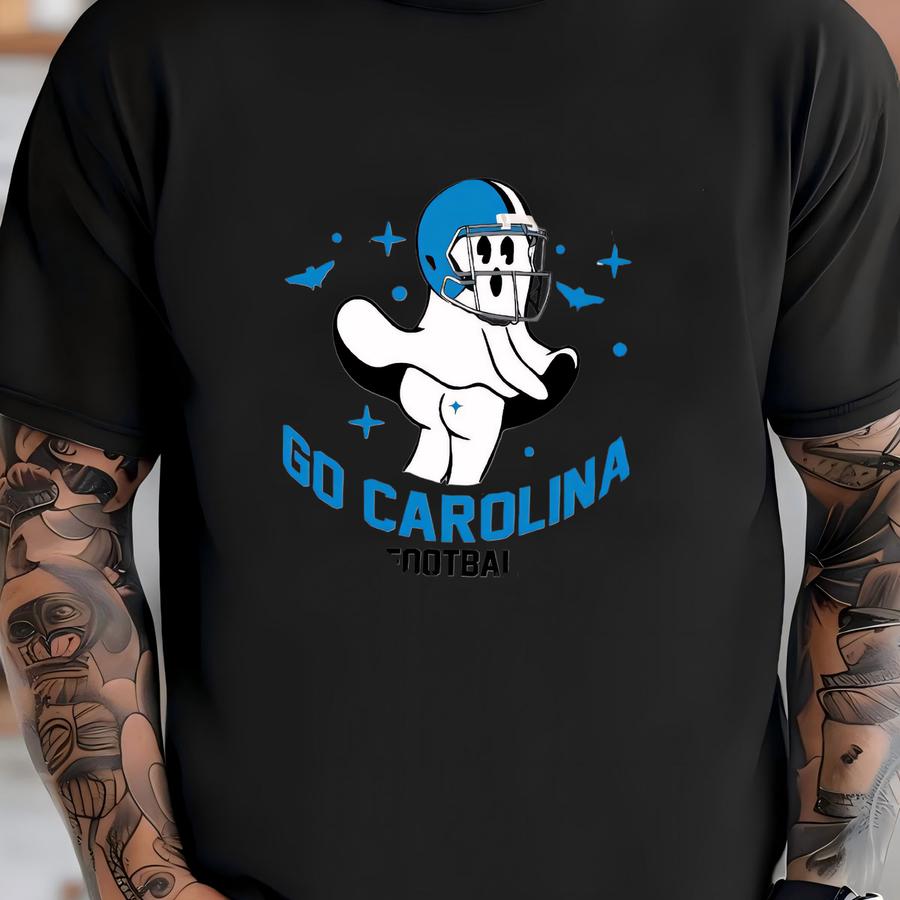 Go Carolina Football Funny Ghost Vintage Sweatshirt, Carolina Football Team Spooky Season Hoodie, Football Retro Shirt, Football Mom Shirt T-shirt