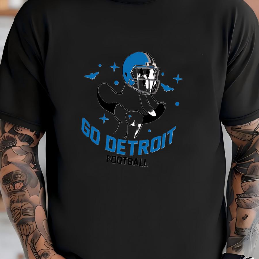 Go Detroit Football Funny Ghost Sweatshirt, Detroit Football Team Spooky Season Unisex Hoodie, Football Retro Sweatshirt, Football Mom Shirt T-shirt