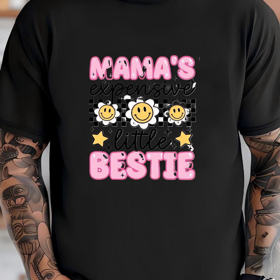 Mama's Expensive Little Bestie Toddler Shirt - Retro Mommy's Kids Shirt - Funny I Love Mom Kids Tee T-shirt