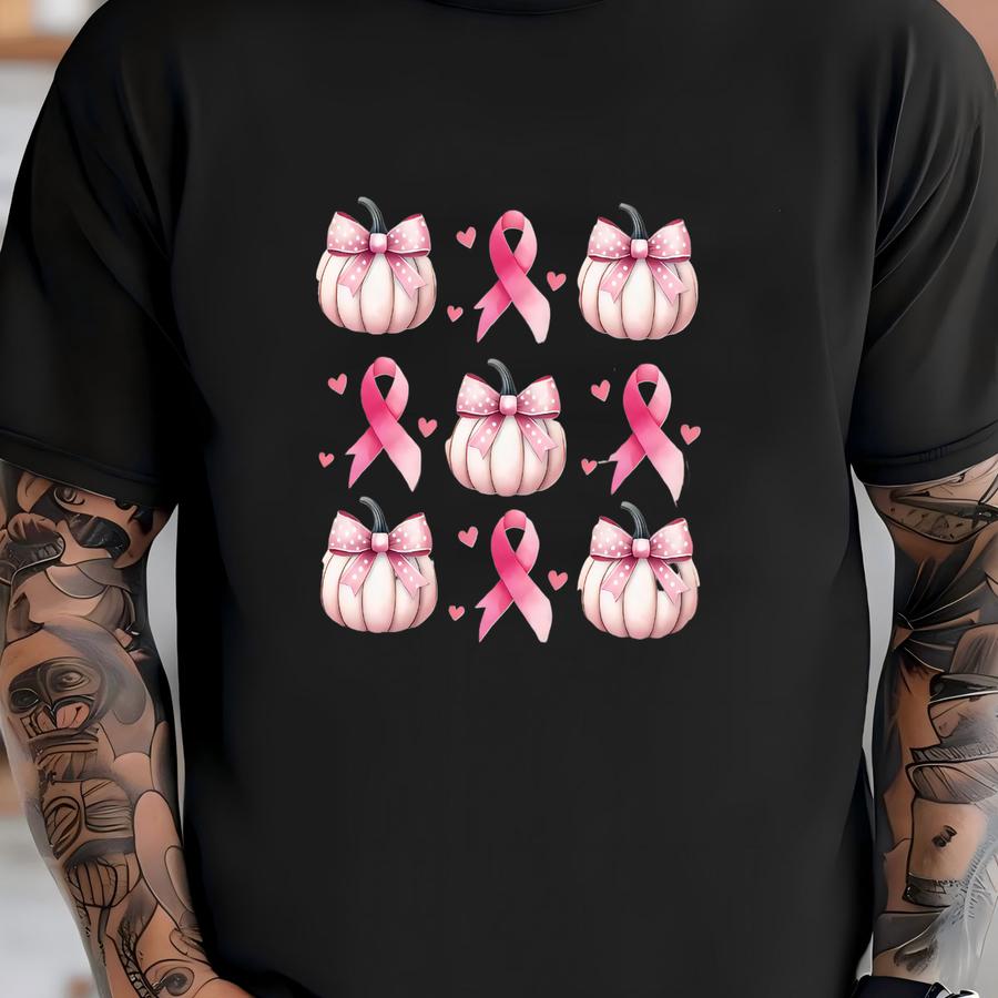 Breast Cancer Awareness Gift Shirt, We Wear Pink T Shirts, Pink Ribbon Breast Cancer Tee, October Pink Bow Breast Cancer Fighter Gift Tshirt T-shirt