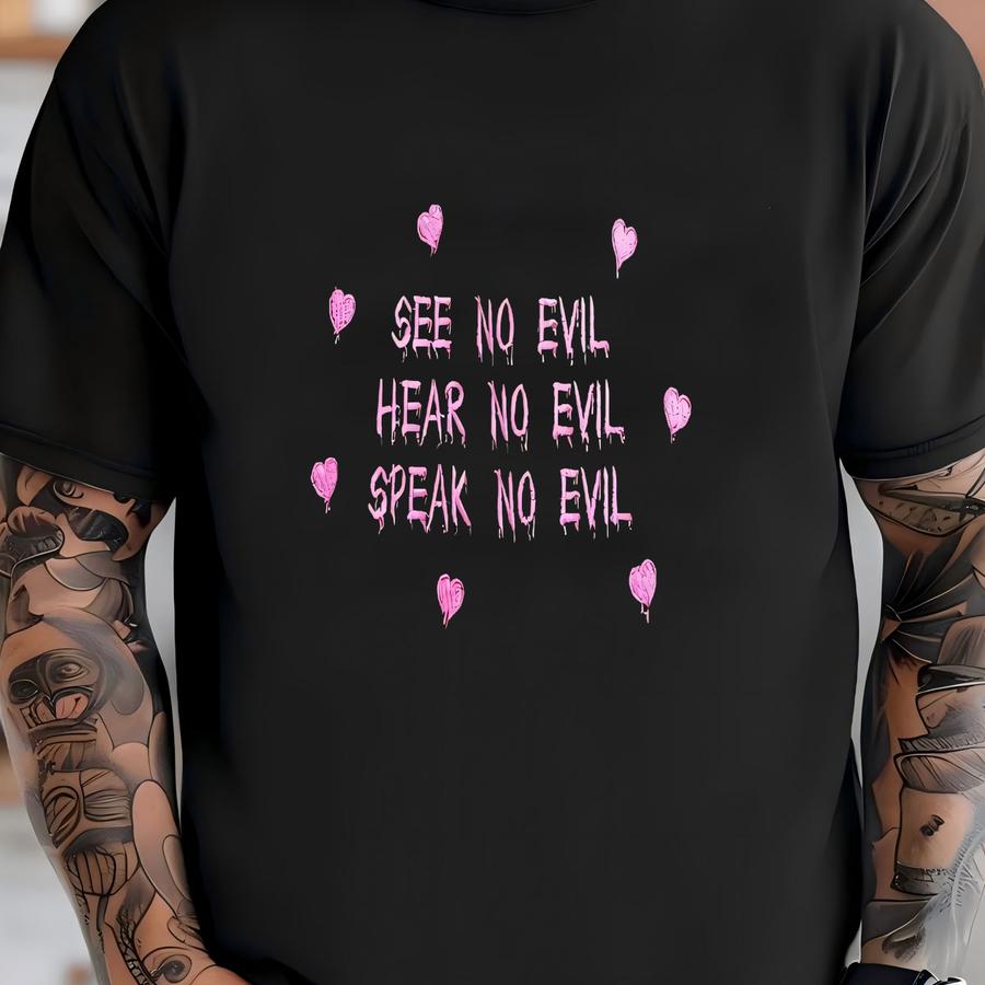 Halloween Sweatshirt, See No Evil, Speak No Evil, Hear No Evil, Spooky T-shirt