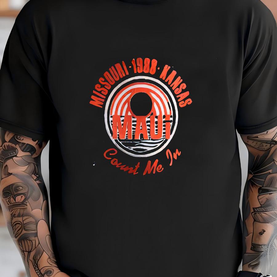 Vintage 1980's Corduroy Maui Blue And Orange Hat T-shirt