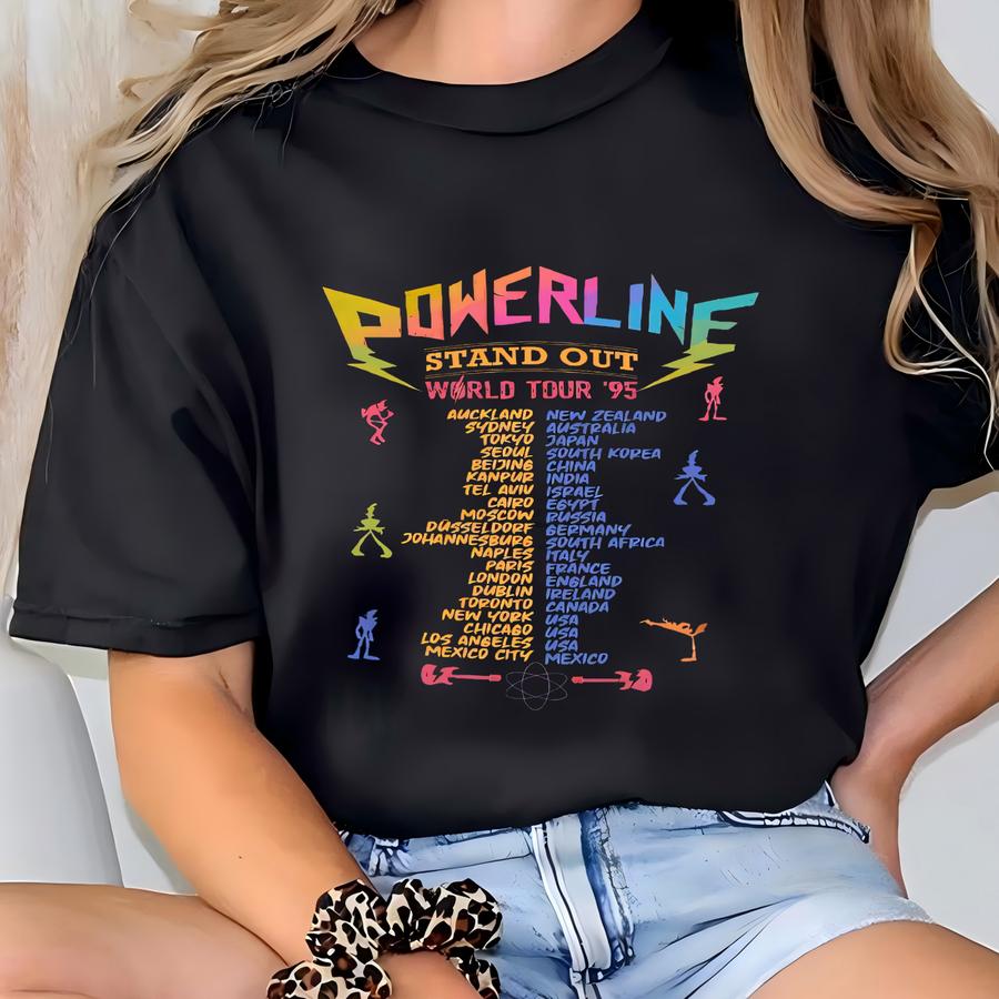 Double Sided Retro A Movie Powerline Shirt, Stand Out World Tour 95 Shirt, Matching Family Shirt T-shirt