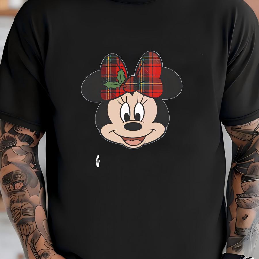 Disney Minnie Mouse Christmas Bow Shirt, 2025 Mickey's Very Merry Christmas Party Matching , Disneyland Family Holiday 2025 Gif Shirt
