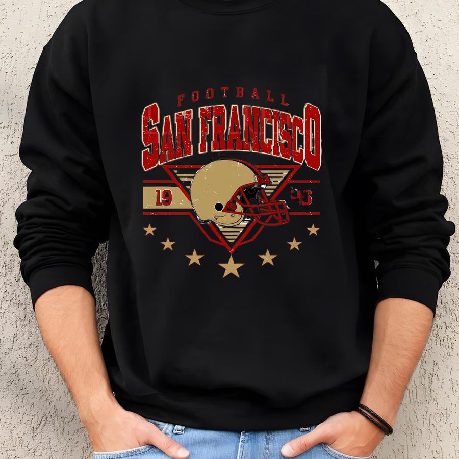 San Francisco Football 49 Vintage Sweatshirt Tshirt, San Francisco Football Tshirt, San Francisco Football Crewneck Fvh6 Sweatshirt