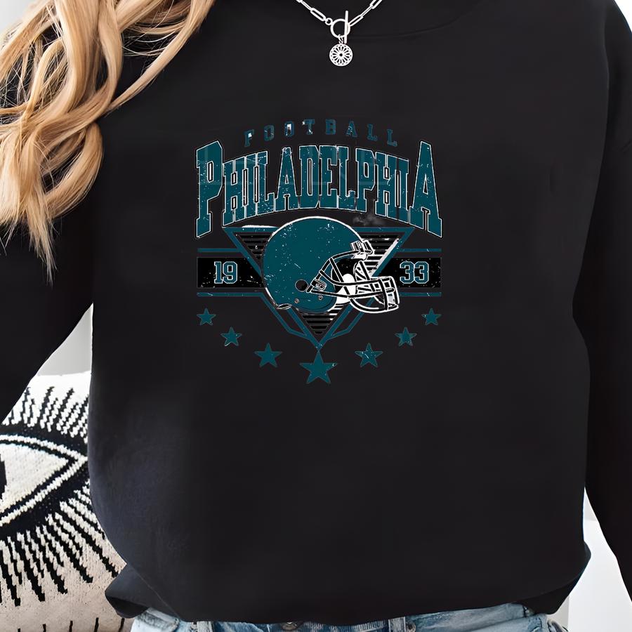 Philadelphia Football Vintage Sweatshirt T-shirt,philadelphia Eagle Football Shirt,football Tshirt,eagle Retro Crewneck,eagle Fan Gift Fvh4 Sweatshirt