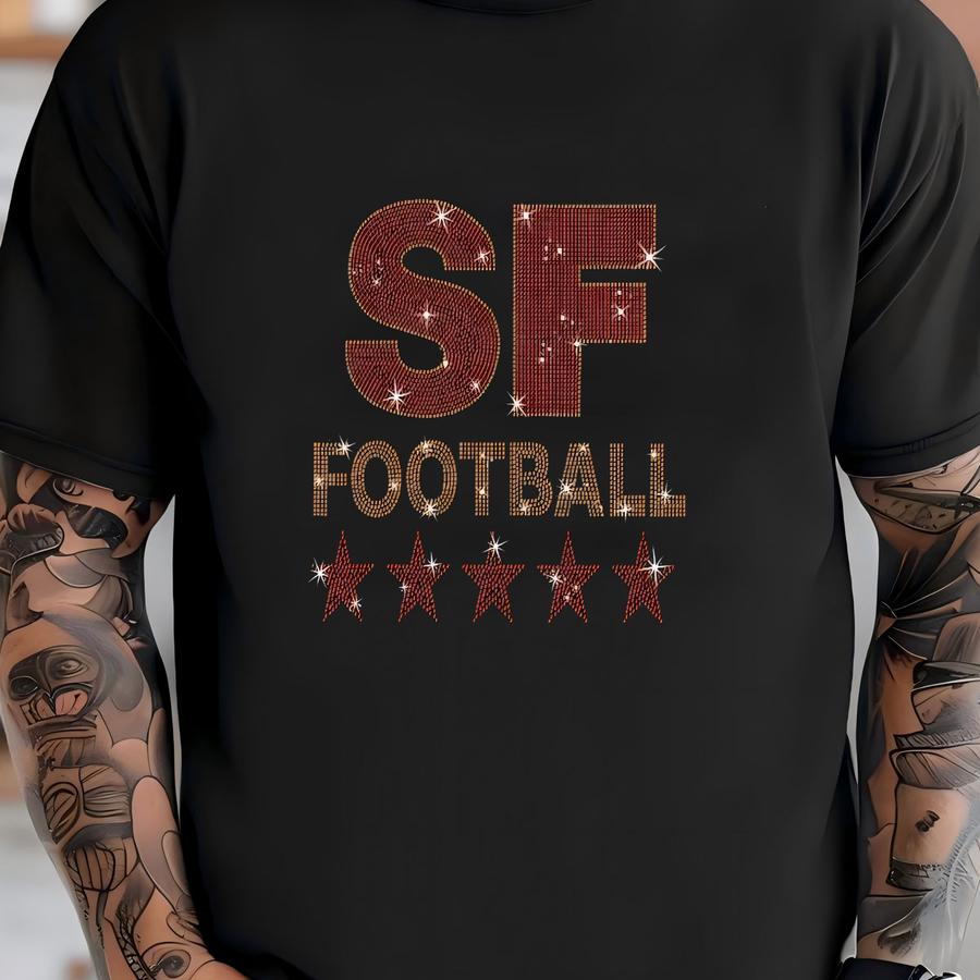 San Francisco Rhinestone Football Shirt: Game Day Tee T-shirt