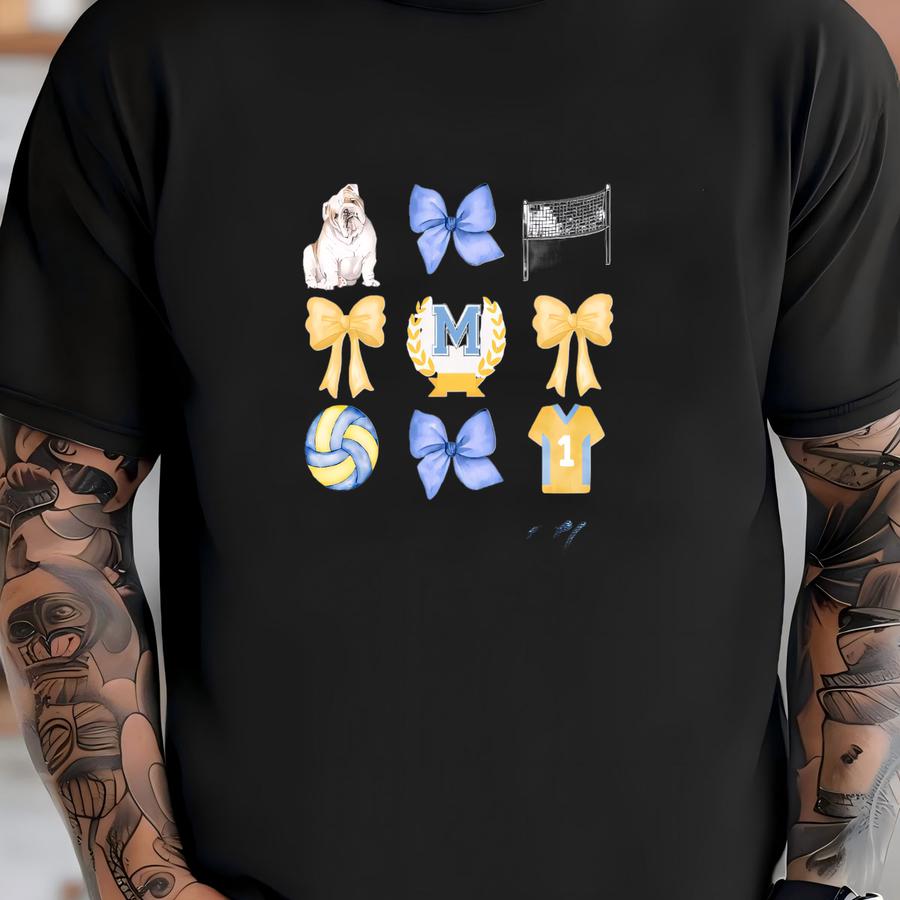 Custom Bow Volleyball Sweatshirt, Bow Mascot Sweatshirt, Custom Mascot Sweatshirt, Volleyball Sweatshirt, Volleyball Team, Volleyball Bow T-shirt