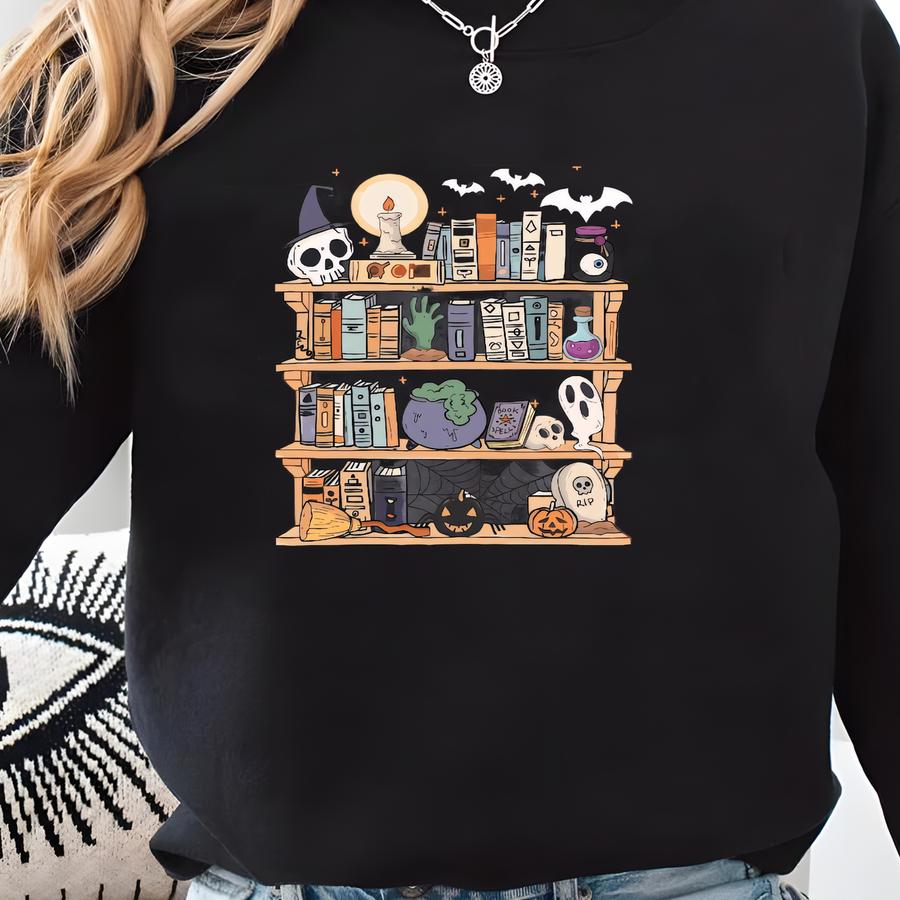 © Ghost Book Reader Shirt,halloween Library Shirt,halloween Reading Tee,book Lover Gift,skeleton Book Club,reading Girl Shirts Sweatshirt