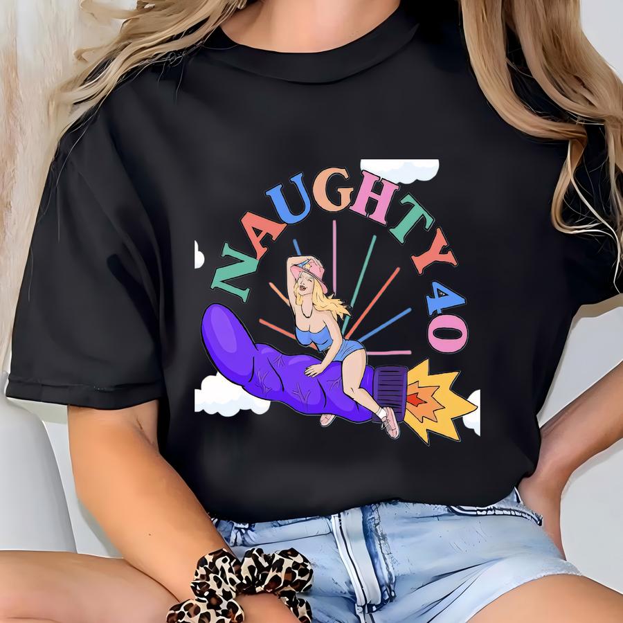 Funny 40th Birthday Card Naughty 40 Card Blonde Cowgirl Riding Dildo Card Funny Sex Toy Card Naughty Rodeo Birthday Cards Country Girl Card T-shirt