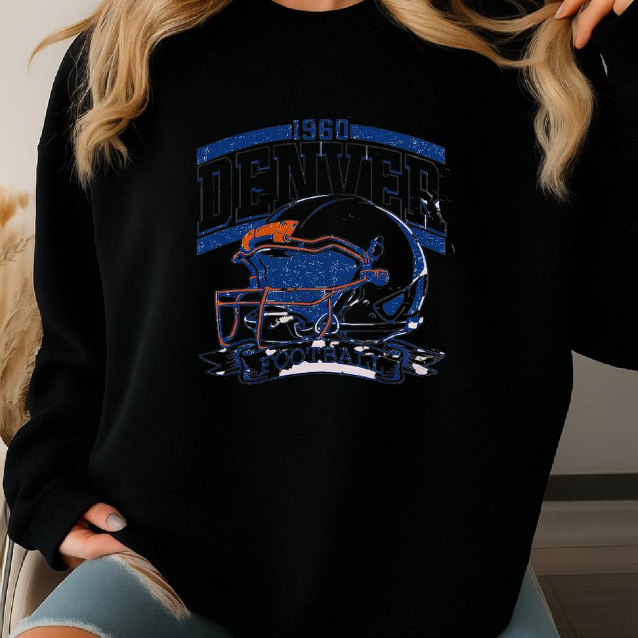 Vintage 90s Style Denver Football Sweatshirt, Game Day Shirt, Denver Team Football Shirt, Sunday Denver, Denver Football Sweatshirt
