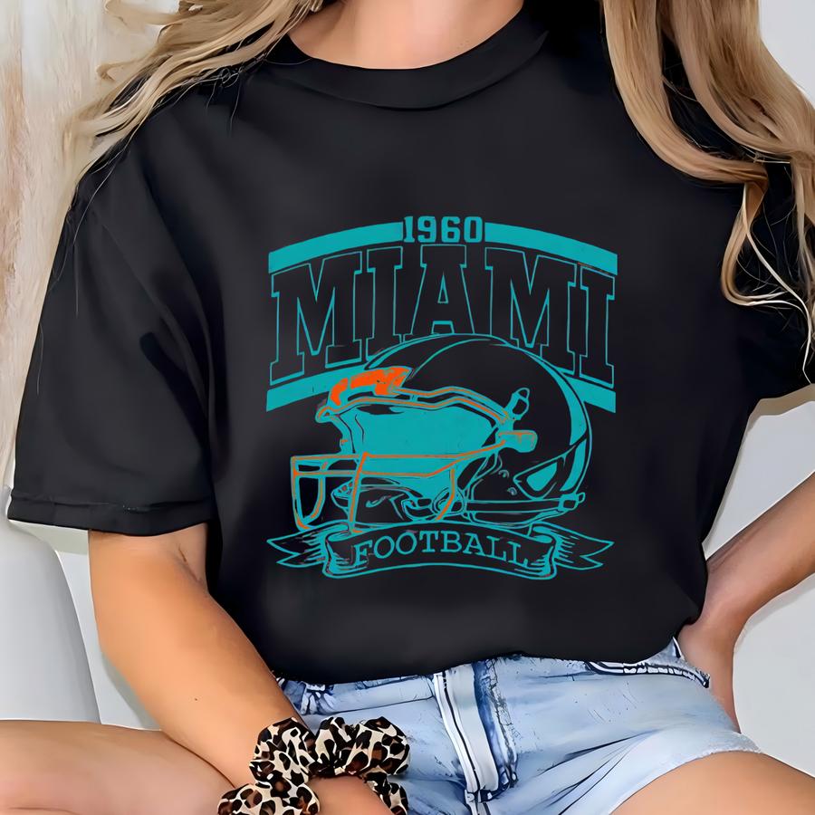 Vintage 90s Style Miami Football Sweatshirt, Game Day Shirt, Miami Team Football Shirt, Sunday Miami, Miami Football T-shirt