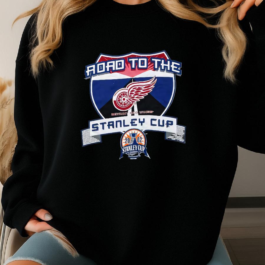 Vintage Y2k New With Tags Detroit Red Wings Cup Tee Sweatshirt
