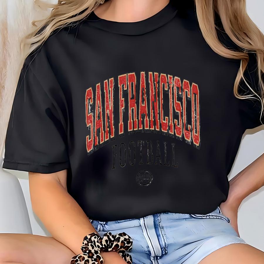 Vintage San Francisco Football Crewneck Sweatshirt, Retro Sf Football Hoodie, Mens Womens San Francisco Shirt, San Francisco Apparel T-shirt