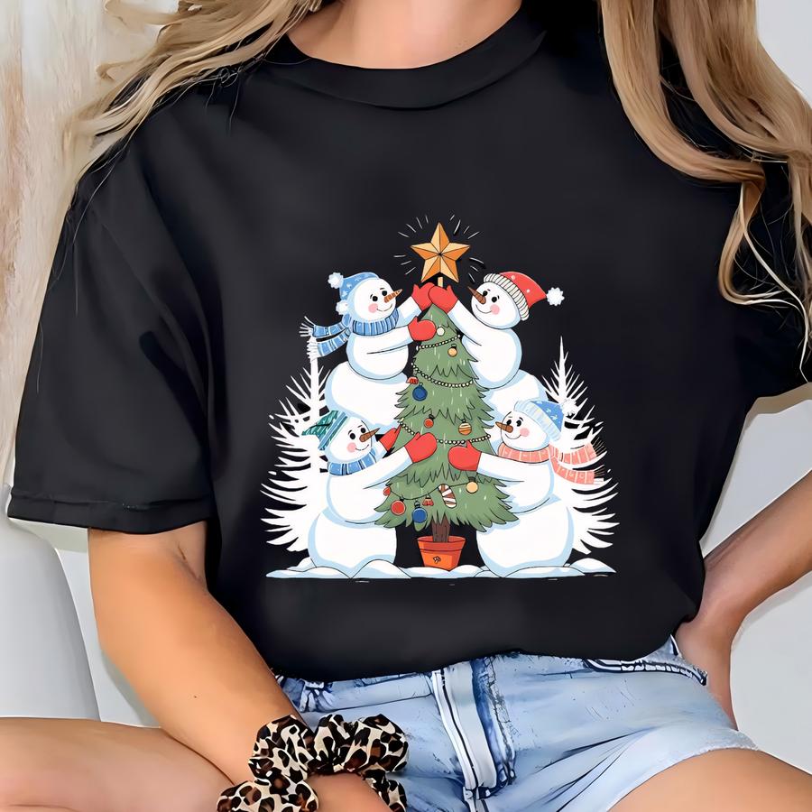 Snowman Shirt, Christmas Tree Shirt, Cute Holiday Tee, Christmas Shirt, Funny Snowman Shirt, Gift For Christmas, Winter Lover Shirt T-shirt