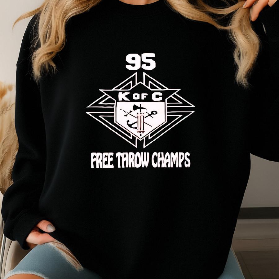 Vintage 1995 Jerzees Knights Of Columbus Free Throw Champs Shirt Size Medium Sweatshirt