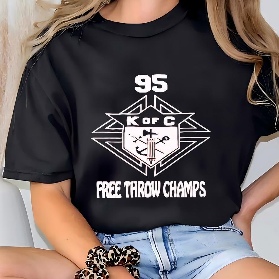 Vintage 1995 Jerzees Knights Of Columbus Free Throw Champs Shirt Size Medium T-shirt