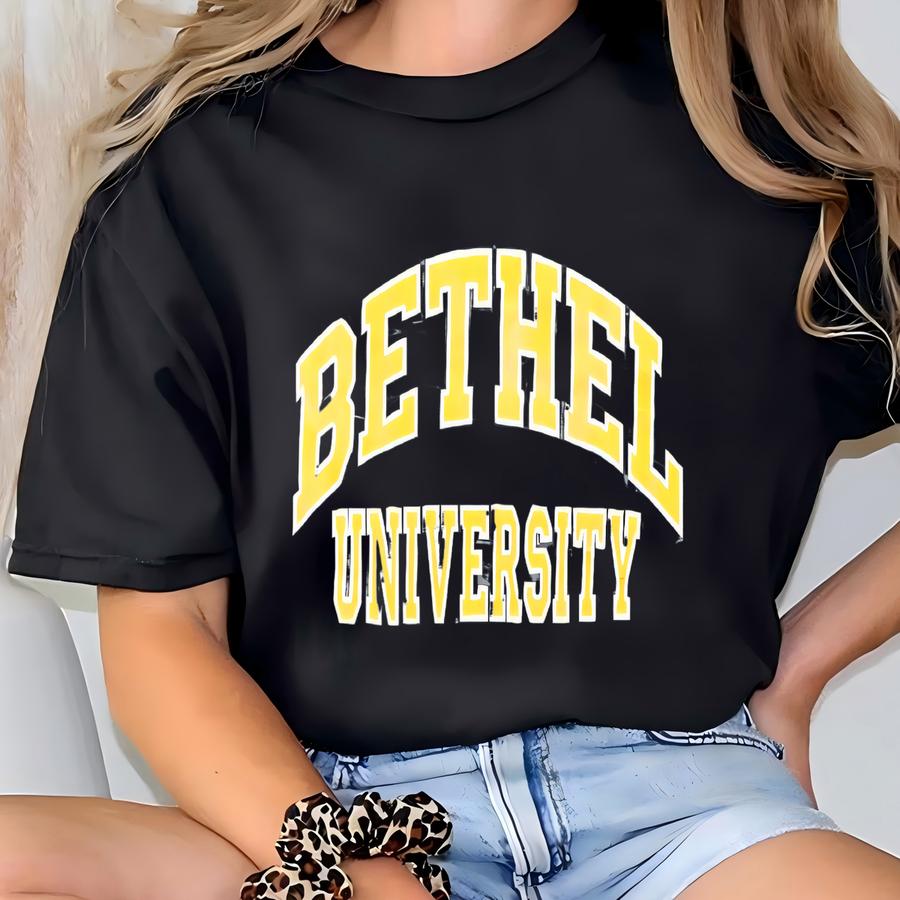 Vintage The Cotton Exchange Bethel University Distressed Graphic Shirt Size Small T-shirt