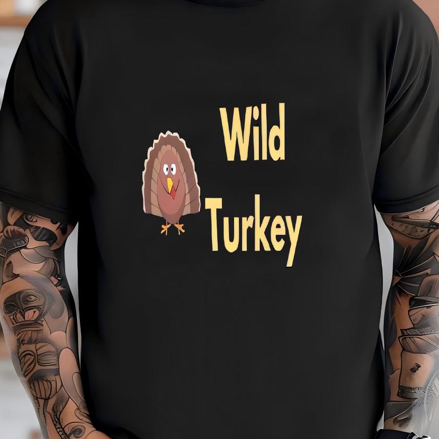 Wild Turkey Thanksgiving Toddler Short Sve Tee; Boys Thanksgiving Shirt T-shirt
