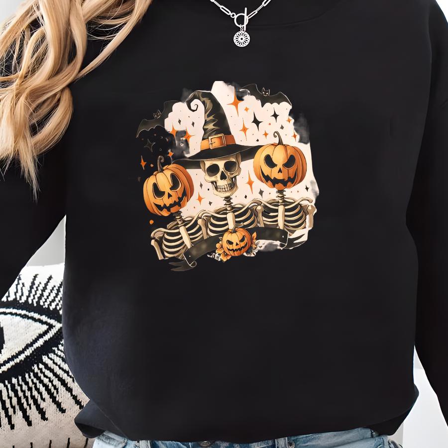 Skeleton Pillow, Halloween Pillows, Fall Decor, Retro Halloween Pillow, Spooky Season Decorations, Funny Pumpkin,fall Pillows,halloween Gift Sweatshirt