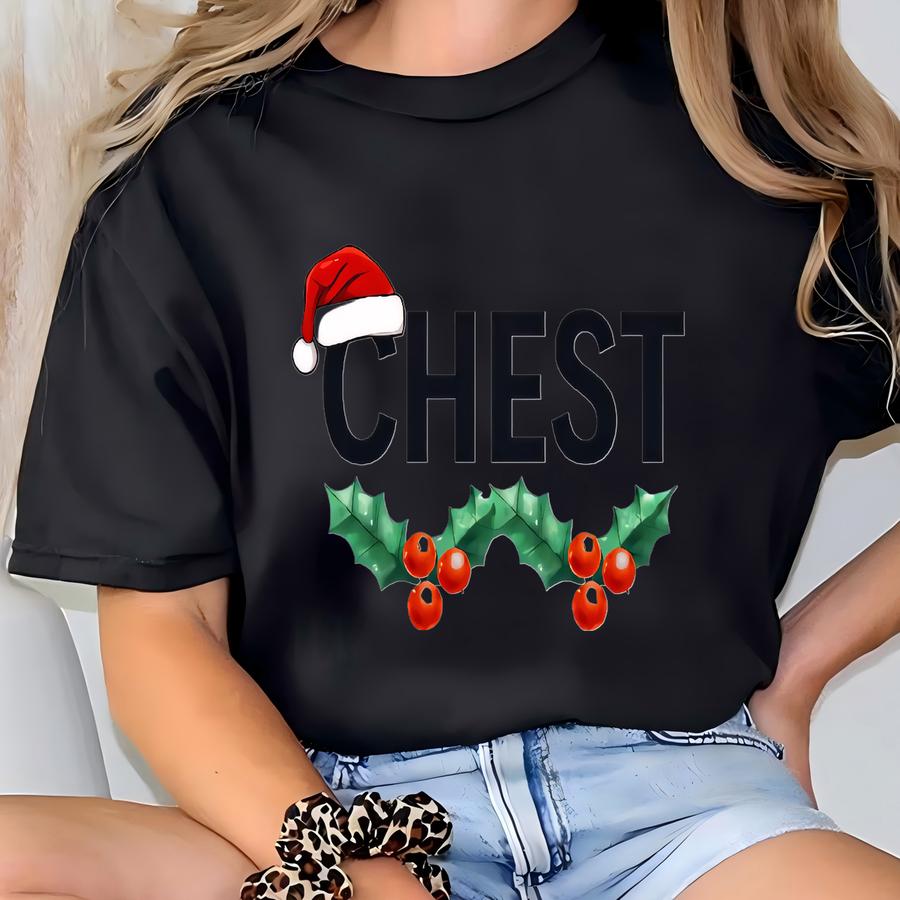 Couples Christmas Sweatshirts,gift For Couple Chest Nuts Sweatshirt,funny Christmas Shirt,boyfriend Christmas Gift,husband Christmas Sweater T-shirt