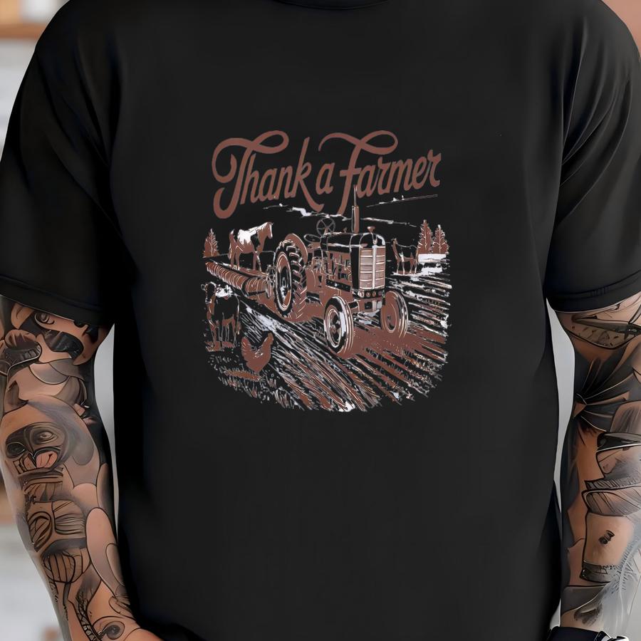 Thank A Farmer Cowgirl Crewneck, Farmer Shirt, Western Sweatshirt, Thank A Farmer Shirt, Cow Sweatshirt, Southern Shirt, Gift For Cowgirl T-shirt