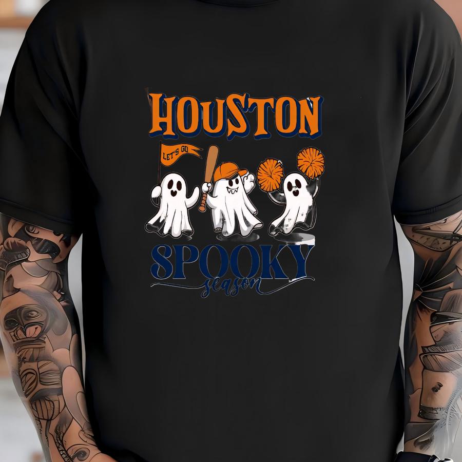 Vintage Houston Baseball Spooky Season Cute Ghost Sweatshirt, Houston Baseball Team 90s Hoodie, Baseball Mom Sweatshirt, Gift For Mom T-shirt