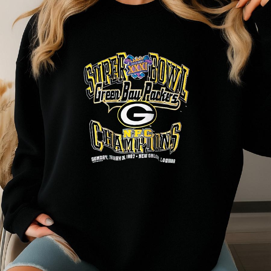 90s Green Bay ‘’ T-shirt Print Logo Green Color Men’s L Sweatshirt