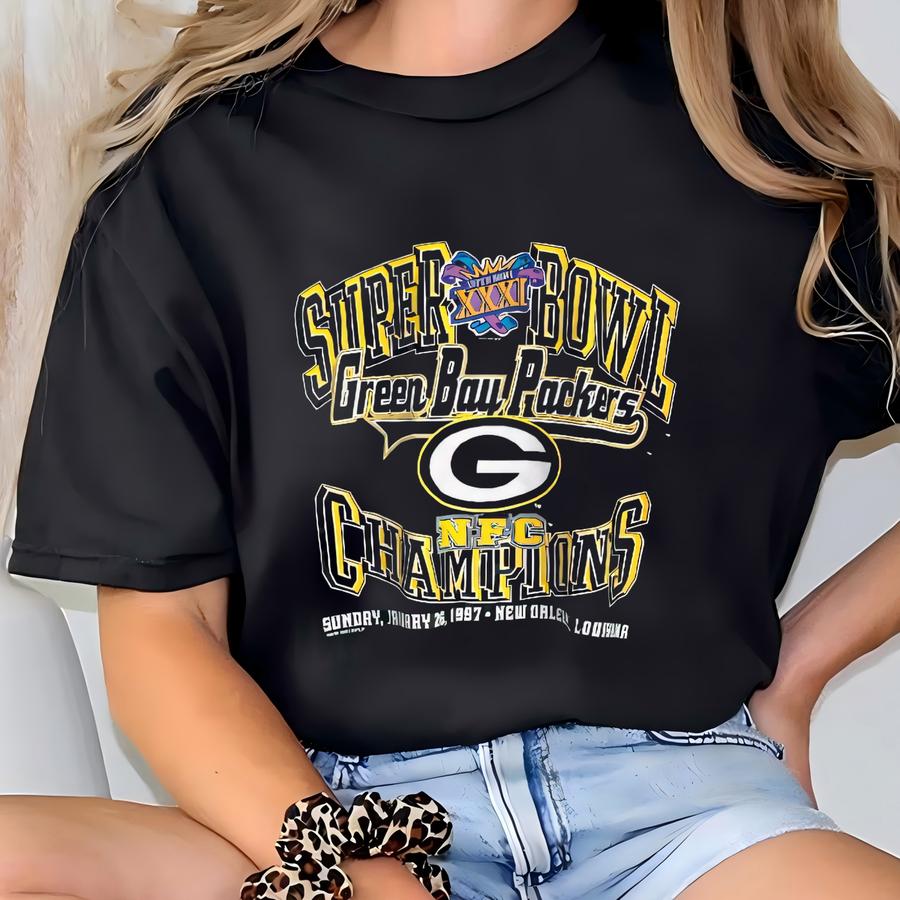 90s Green Bay ‘’ Hoodie Print Logo Green Color Men’s L T-shirt