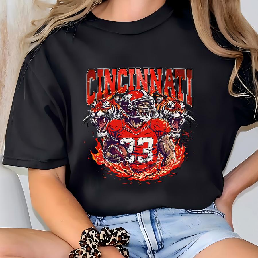 Cincinnati Football Graphic Sweatshirt, Vintage Cincinnati Football Shirt, Cincinnati Shirt, Football Shirt, Cincinnati Fans Gift Tee T-shirt