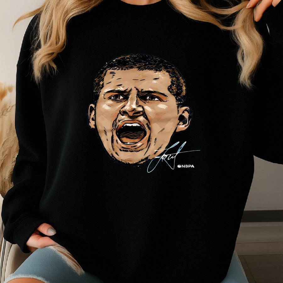 Nikola Jokic Men's Premium T-shirt - Denver Basketball Nikola Jokic Scream Wht Sweatshirt