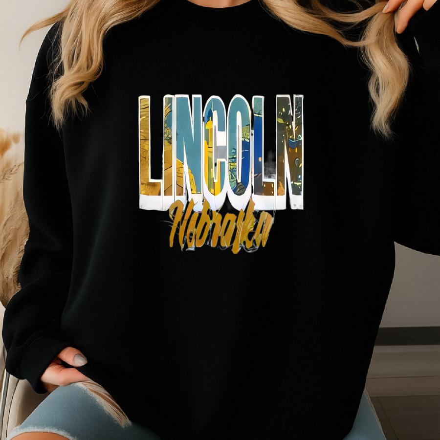 Lincoln Kids Youth Hoodie - Nebraska Lifestyle Lincoln Nebraska City Font Wht Sweatshirt