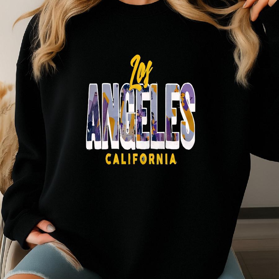 Los Angeles Kids T-shirt - California Lifestyle Los Angeles California City Font Wht Sweatshirt