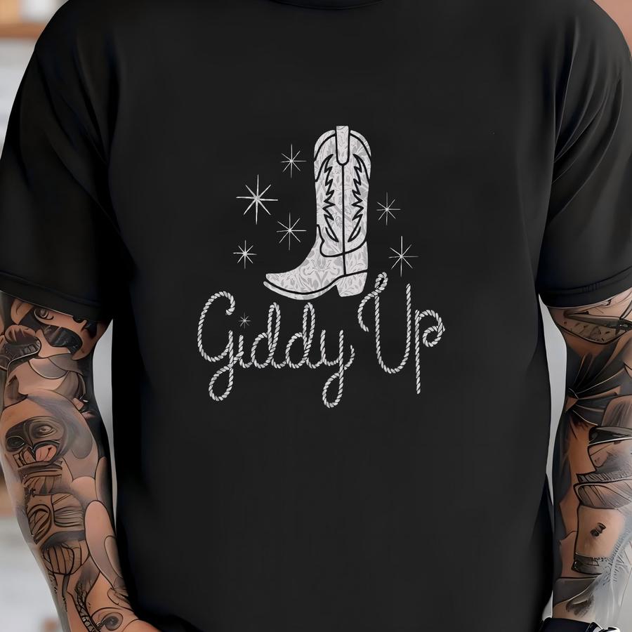 Giddy Up Cowgirl Sweatshirt, Western Sweatshirt, Western Graphic Tee, Cowgirl Aesthetic Crewneck, Cowgirl Era, Gift For Cowgirl T-shirt